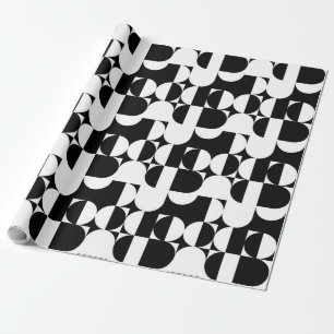 Bauhaus Geometric Black en White  Cadeaupapier