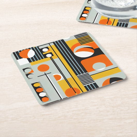 Bauhaus Geometric Design 01 Ideaal voor Kartonnen Onderzetters (Schuin)