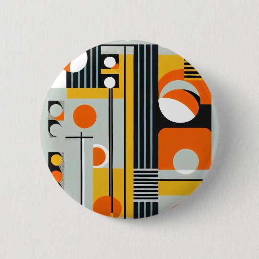 Bauhaus Geometric Design 01 Ideaal voor Ronde Button 5,7 Cm (Voorkant)