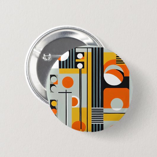 Bauhaus Geometric Design 01 Ideaal voor Ronde Button 5,7 Cm (Voorkant /achterkant)