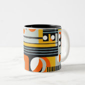 Bauhaus Geometric Design 01 Ideaal voor Tweekleurige Koffiemok (Voorkant rechts)