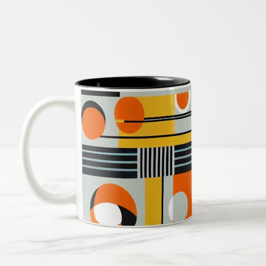 Bauhaus Geometric Design 01 Ideaal voor Tweekleurige Koffiemok (Links)