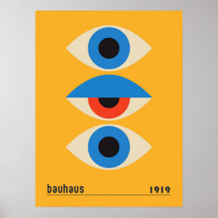  Bauhaus Geometric Eyes Fine Art Poster