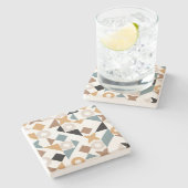 Bauhaus Geometric Limestone Coasters Stenen Onderzetter (Zijkant)