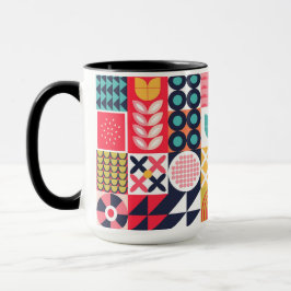 Bauhaus Geometric Pattern Cup Mok