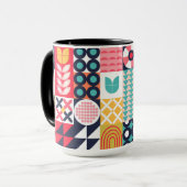 Bauhaus Geometric Pattern Cup Mok (Voorkant links)