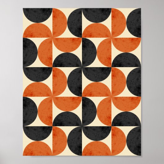 Bauhaus Geometric Textured Mid Century Modern Poster (Voorkant)