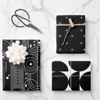 Bauhaus geometrie-zwart en wit -minimaal inpakpapier vel