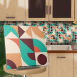 Bauhaus geometrisch abstract N2 Tegeltje<br><div class="desc">Bauhaus stijl geometrische abstracte tegel in turkoois,  wijn en gebrande sienna kleurenpalet.</div>