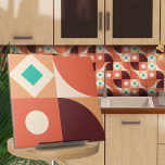 Bauhaus geometrisch abstract N4 Tegeltje<br><div class="desc">Bauhaus stijl geometrische abstracte tegel in turkoois,  wijn en gebrande sienna kleurenpalet.</div>