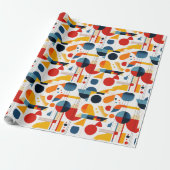 Bauhaus Geometrisch Abstract Patroon#1 ID1068 Cadeaupapier (Uitgerold)