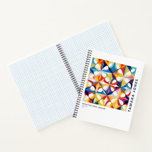 Bauhaus geometrisch Abstract patroon#3 ID1068 Notitieboek (Binnen)