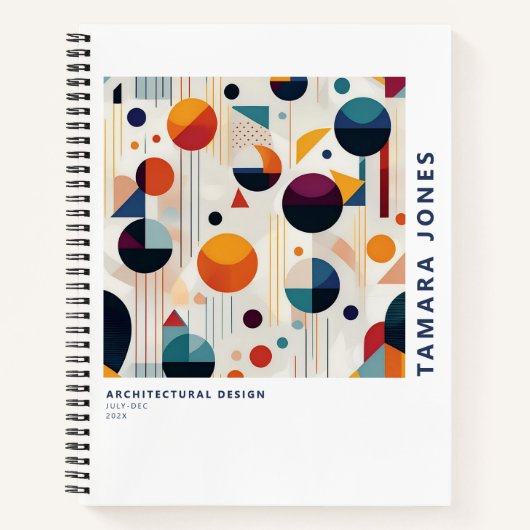 Bauhaus geometrisch Abstract patroon#5 ID1068 Notitieboek (Voorkant)