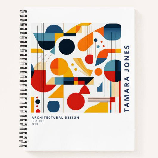 Bauhaus geometrisch Abstract patroon#6 ID1068 Notitieboek (Voorkant)