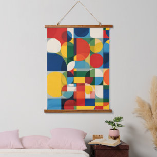 Bauhaus Geometrisch Minimalistisch Patroon Wand Ta Hangend Wandkleed