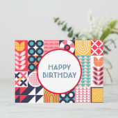 Bauhaus Geometrisch Verjaardag Wenskaart Kaart (Staand voorkant)
