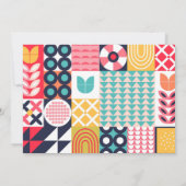 Bauhaus Geometrisch Verjaardag Wenskaart Kaart (Achterkant)