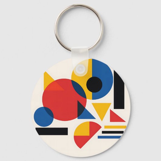 Bauhaus Geometrische Abstracte Compositie Sleutelhanger (Voorkant)