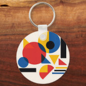 Bauhaus Geometrische Abstracte Compositie Sleutelhanger (Achterkant)