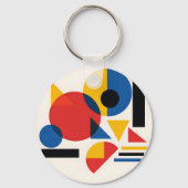 Bauhaus Geometrische Abstracte Compositie Sleutelhanger (Achterkant)