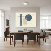 Bauhaus geometrische Abstracte kunst in blauw en b Canvas Afdruk