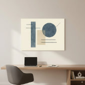 Bauhaus geometrische Abstracte kunst in blauw en b Canvas Afdruk