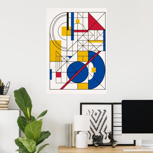 Bauhaus Geometrische Abstracte Poster (Thuiskantoor)