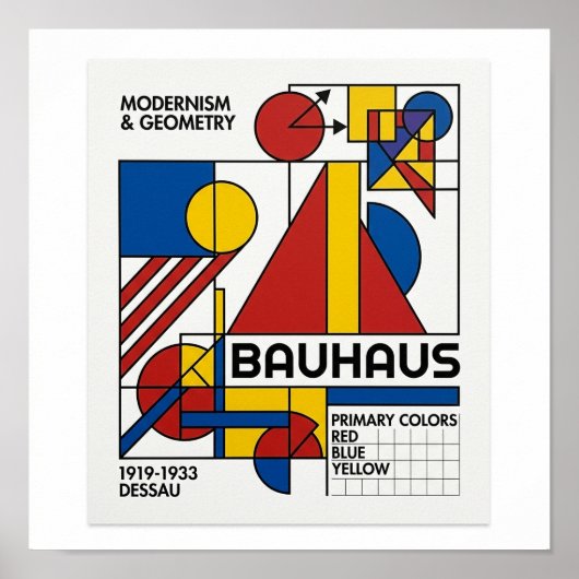 Bauhaus Geometrische Compositie Vierkant Poster (Voorkant)