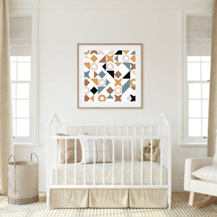 Bauhaus geometrische kinderkamer muur kunst poster