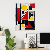 Bauhaus Geometrische Kunstposter | Constructivisti Poster (Thuiskantoor)