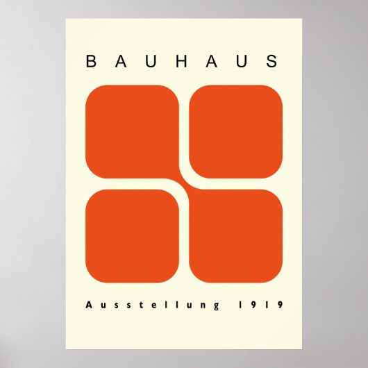 Bauhaus Geometrische Poster Oranje Retro Print (Voorkant)