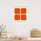 Bauhaus Geometrische Poster Oranje Retro Print (Keuken)