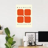 Bauhaus Geometrische Poster Oranje Retro Print (Thuiskantoor)