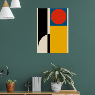 Bauhaus Geometrische Poster Rode Cirkel Krachtig