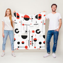 Bauhaus geometrische vormen in zwart rood op wit