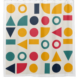 Bauhaus Geometrische Vormen Naadloos Patroon Douchegordijn