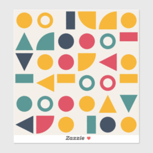 Bauhaus Geometrische Vormen Naadloos Patroon Sticker