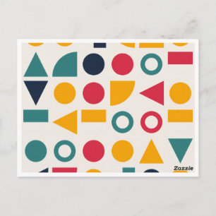 Bauhaus Geometrische Vormen Patroon Stickers Briefkaart