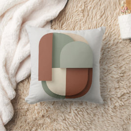 Bauhaus geometrische vormen | Terracotta en salieg Kussen