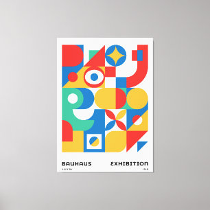 Bauhaus Geometrische Wandkunst Felle Kleuren Canvas Afdruk