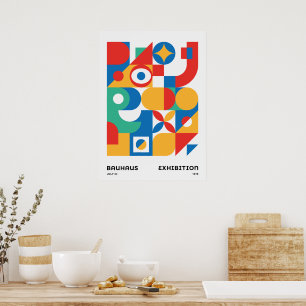 Bauhaus Geometrische Wandkunst Felle Kleuren Poster