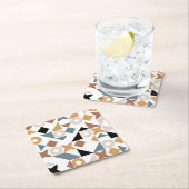 Bauhaus Geometrische XOXO Vierkant Papier Drink Co Kartonnen Onderzetters (Insitu)