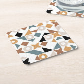 Bauhaus Geometrische XOXO Vierkant Papier Drink Co Kartonnen Onderzetters (Schuin)