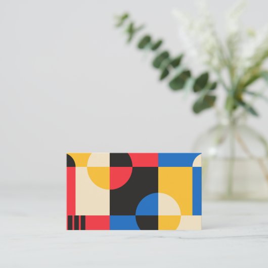 Bauhaus Geometry Pattern Visitekaartje (Staand voorkant)