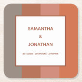 Bauhaus gestreepte aangepaste bruiloft kartonnen onderzetters (Voorkant)