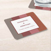 Bauhaus gestreepte aangepaste bruiloft kartonnen onderzetters (Schuin)