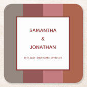 Bauhaus gestreepte aangepaste bruiloft kartonnen onderzetters (Voorkant)