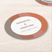 Bauhaus gestreepte aangepaste bruiloft ronde kartonnen onderzetter (Gebogen)