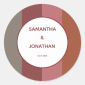 Bauhaus gestreepte aangepaste bruiloft ronde sticker (Voorkant)