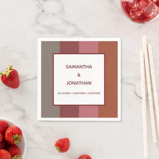 Bauhaus Gestreepte Custom Trouwpapier Servetten (Insitu)